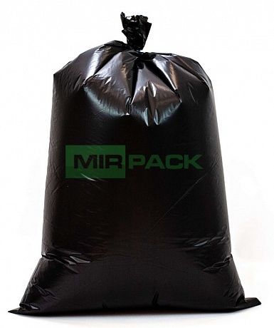 Мешки для мусора 120 л, 120 мкм, ПВД, в пачках 100 шт. черные, - 2х слойные - Вид 1
